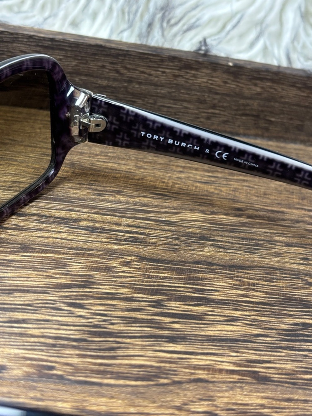 Tory Burch Black Frame Sunglasses with Gradient Lenses - Picture 4 of 6
